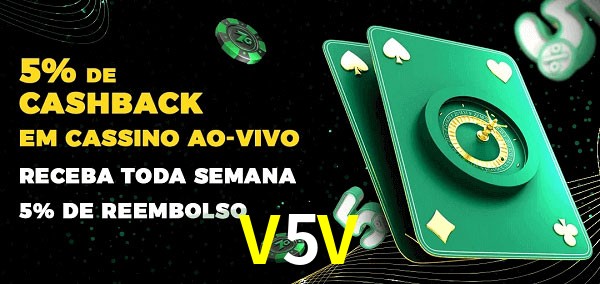 Promoções do cassino ao Vivo V5V
